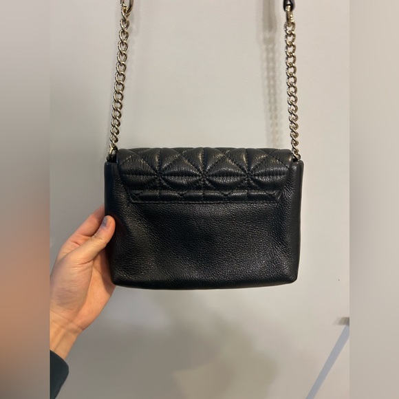 Kate Spade Astor Court Naomi Metallic Quilted Black Shoulder Bag - Picture 6 of 11